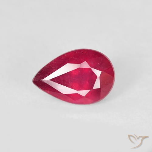0.63ct Natural Rojo mermelada Rubí, En forma de pera, VS-SI