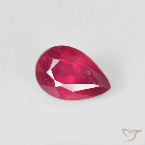 Rubí Rojo mermelada natural de 0.63 ct, En forma de pera, VS-SI