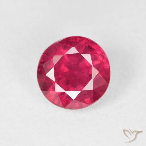 1.01ct Natural Rojo mermelada Rubí, Redondo, VS