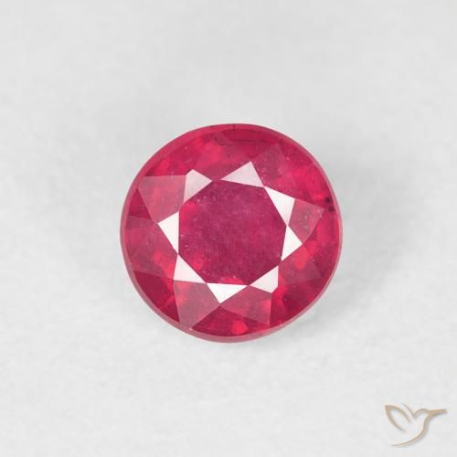 0.85ct Natural Rojo rosado Rubí, Redondo, VS