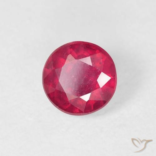 Rubí Rojo rosado natural de 0.85 ct, Redondo, VS