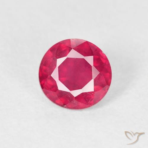 0.91ct Natural Rosado rojizo Rubí, Redondo, VS