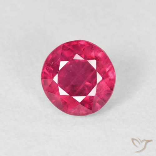 0.74ct Natural Rojo rosado Rubí, Redondo, VS