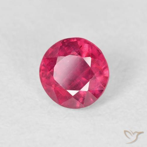 Rubí Rojo rosado natural de 0.74 ct, Redondo, VS