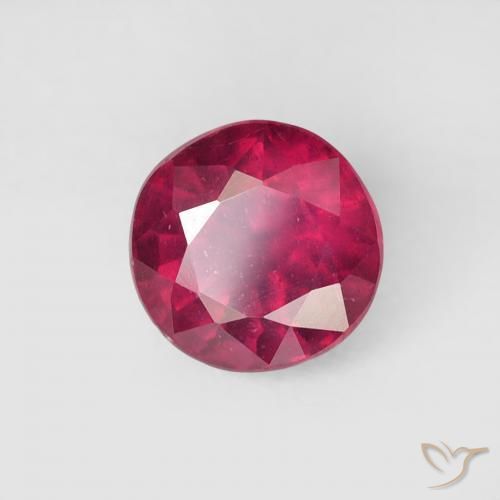 Rubí Carmesí intenso natural de 1.04 ct, Redondo, VS