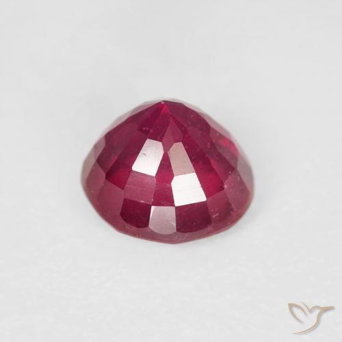 Rubí Carmesí intenso natural de 1.04 ct, Redondo, VS
