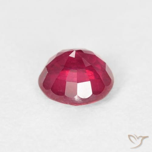 Rubí Rojo medio natural de 0.89 ct, Redondo, VS