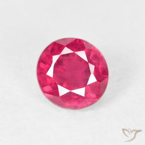 0.89ct Natural Rosado rojizo Rubí, Redondo, VS