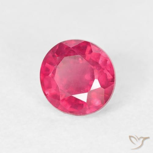 Rubí Rosado rojizo natural de 0.89 ct, Redondo, VS