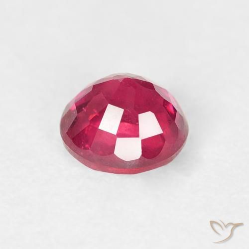 Rubí Rosado rojizo natural de 0.89 ct, Redondo, VS