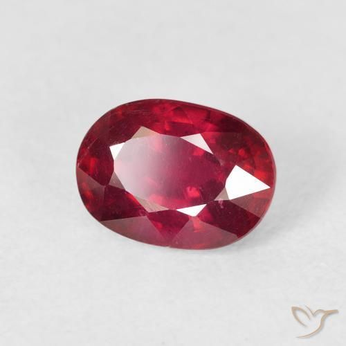 Rubí Rojo oscuro natural de 2.17 ct, Ovalada, VS