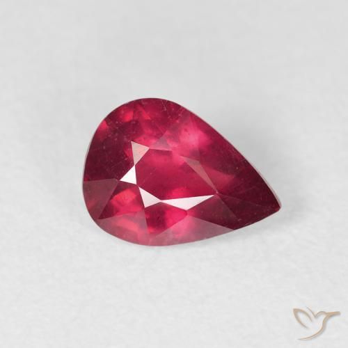 Rubí Rojo medio natural de 1.50 ct, En forma de pera, VS-SI