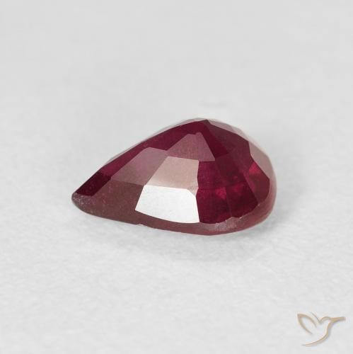 Rubí Rojo oscuro natural de 1.44 ct, En forma de pera, VS-SI