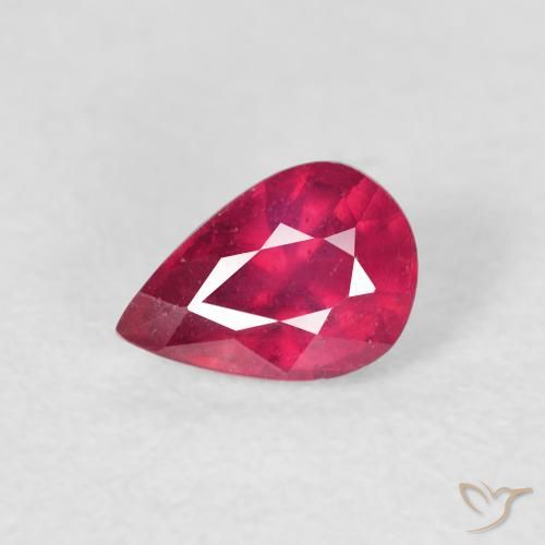 0.86ct Natural Rosado rojizo Rubí, En forma de pera, VS-SI