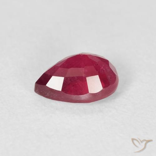 Rubí Rojo medio natural de 1.17 ct, En forma de pera, VS-SI