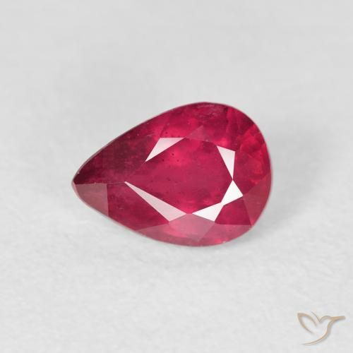 1.12ct Natural Rojo mermelada Rubí, En forma de pera, VS-SI