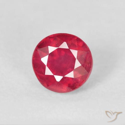 0.96ct Natural Rojo mermelada Rubí, Redondo, VS