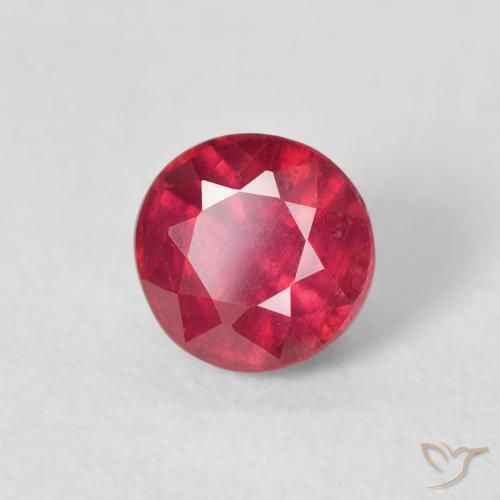 Rubí Rojo mermelada natural de 0.96 ct, Redondo, VS