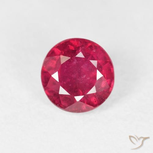 0.99ct Natural Rojo medio Rubí, Redondo, VS