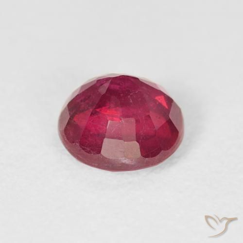 Rubí Rojo medio natural de 1.44 ct, Redondo, VS