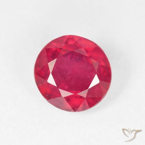 1.29ct Natural Rojo mermelada Rubí, Redondo, VS