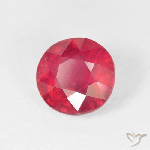 Rubí Rojo medio natural de 1.50 ct, Redondo, VS