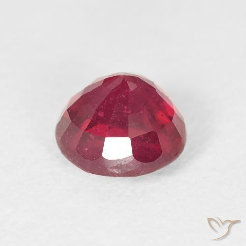 Rubí Rojo medio natural de 1.50 ct, Redondo, VS