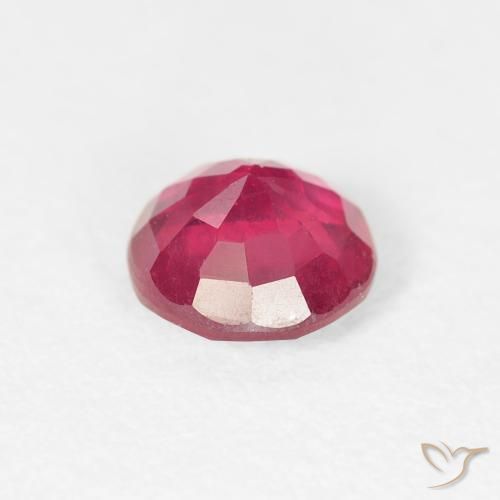 Rubí Rojo medio natural de 1.06 ct, Redondo, VS