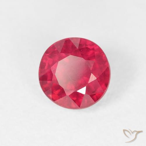 Rubí Rojo rosado natural de 0.93 ct, Redondo, VS