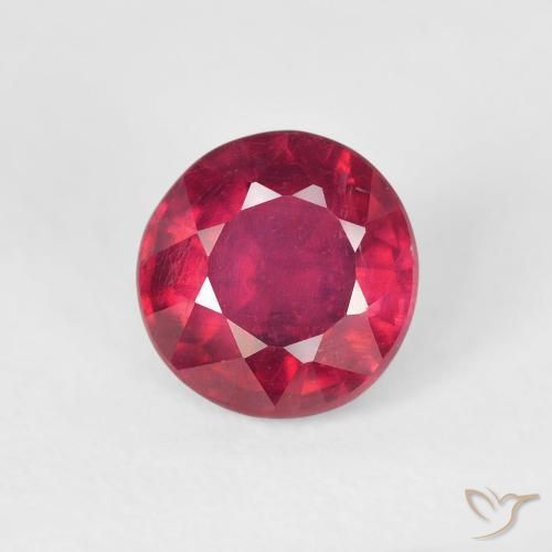 1.37ct Natural Rojo claro Rubí, Redondo, VS