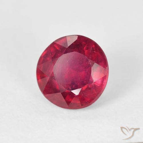 Rubí Rojo claro natural de 1.37 ct, Redondo, VS