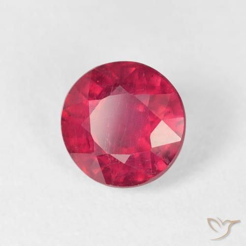 Rubí Carmesí intenso natural de 1.65 ct, Redondo, VS