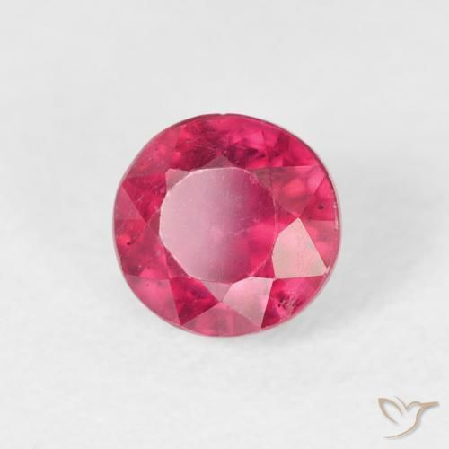 Rubí Rojo rosado natural de 0.98 ct, Redondo, VS