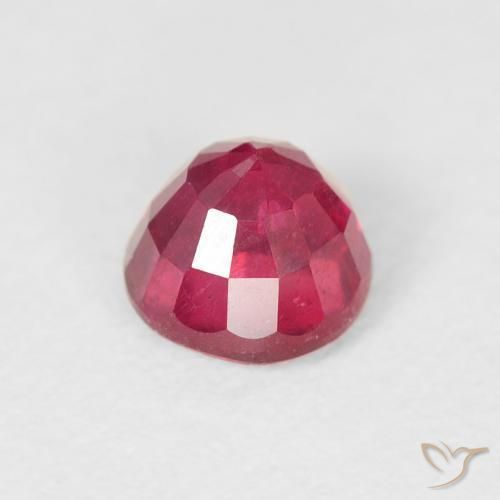 Rubí Rojo rosado natural de 0.98 ct, Redondo, VS