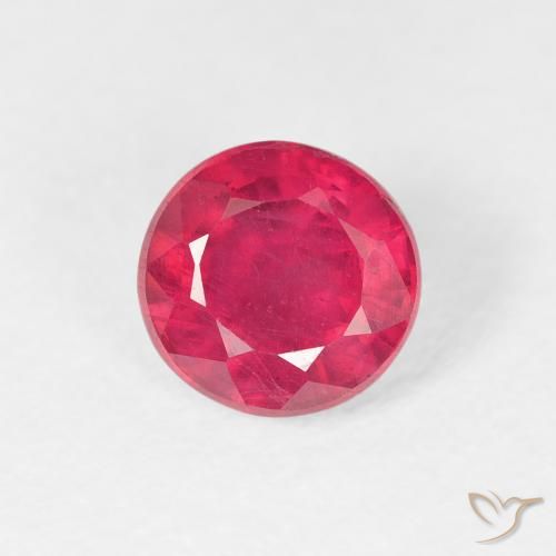 1.34ct Natural Rojo rosado Rubí, Redondo, VS
