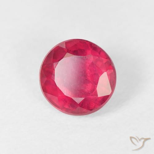 Rubí Rojo rosado natural de 1.34 ct, Redondo, VS