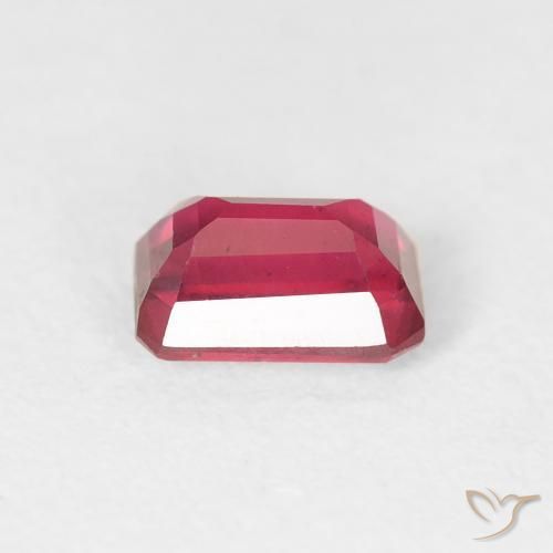 Rubí Rojo claro natural de 1.00 ct, Corte Octágono / Esmeralda, VS