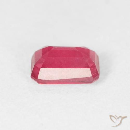Rubí Rojo rosado natural de 0.98 ct, Corte Octágono / Esmeralda, VS