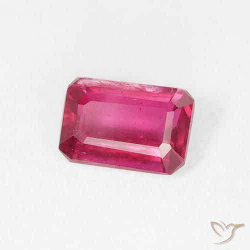 Rubí Rosado rojizo natural de 0.77 ct, Corte Octágono / Esmeralda, VS