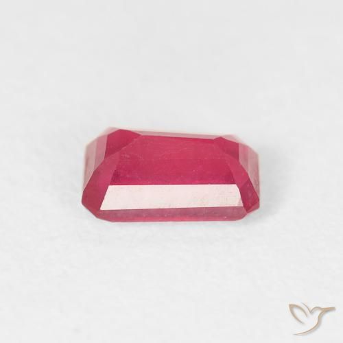 Rubí Rojo rosado natural de 0.80 ct, Corte Octágono / Esmeralda, VS