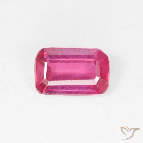 0.67ct Natural Rojo rosado Rubí, corte esmeralda, VS