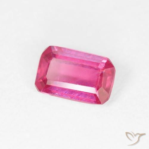 Rubí Rojo rosado natural de 0.67 ct, Corte Octágono / Esmeralda, VS