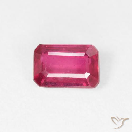 0.79ct Natural Rosado rojizo Rubí, corte esmeralda, VS