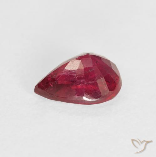 Rubí Rojo rosado natural de 1.70 ct, En forma de pera, VS