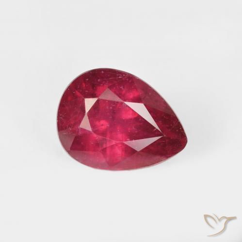 2.11ct Natural Rojo mermelada Rubí, En forma de pera, VS