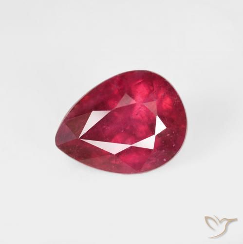 Rubí Rojo mermelada natural de 2.11 ct, En forma de pera, VS