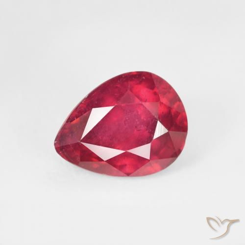 1.79ct Natural Rojo mermelada Rubí, En forma de pera, VS