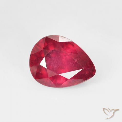 Rubí Rojo mermelada natural de 1.79 ct, En forma de pera, VS