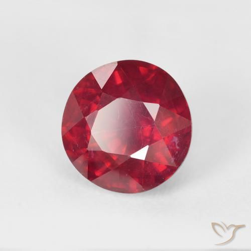 Rubí Carmesí intenso natural de 3.50 ct, Redondo, VS-SI