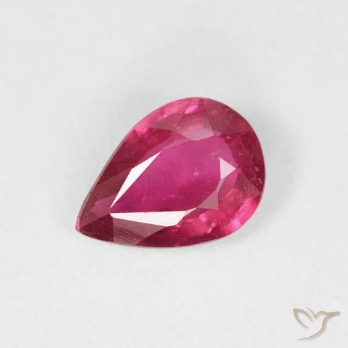 0.76ct Natural Rojo rosado Rubí, En forma de pera, VS-SI